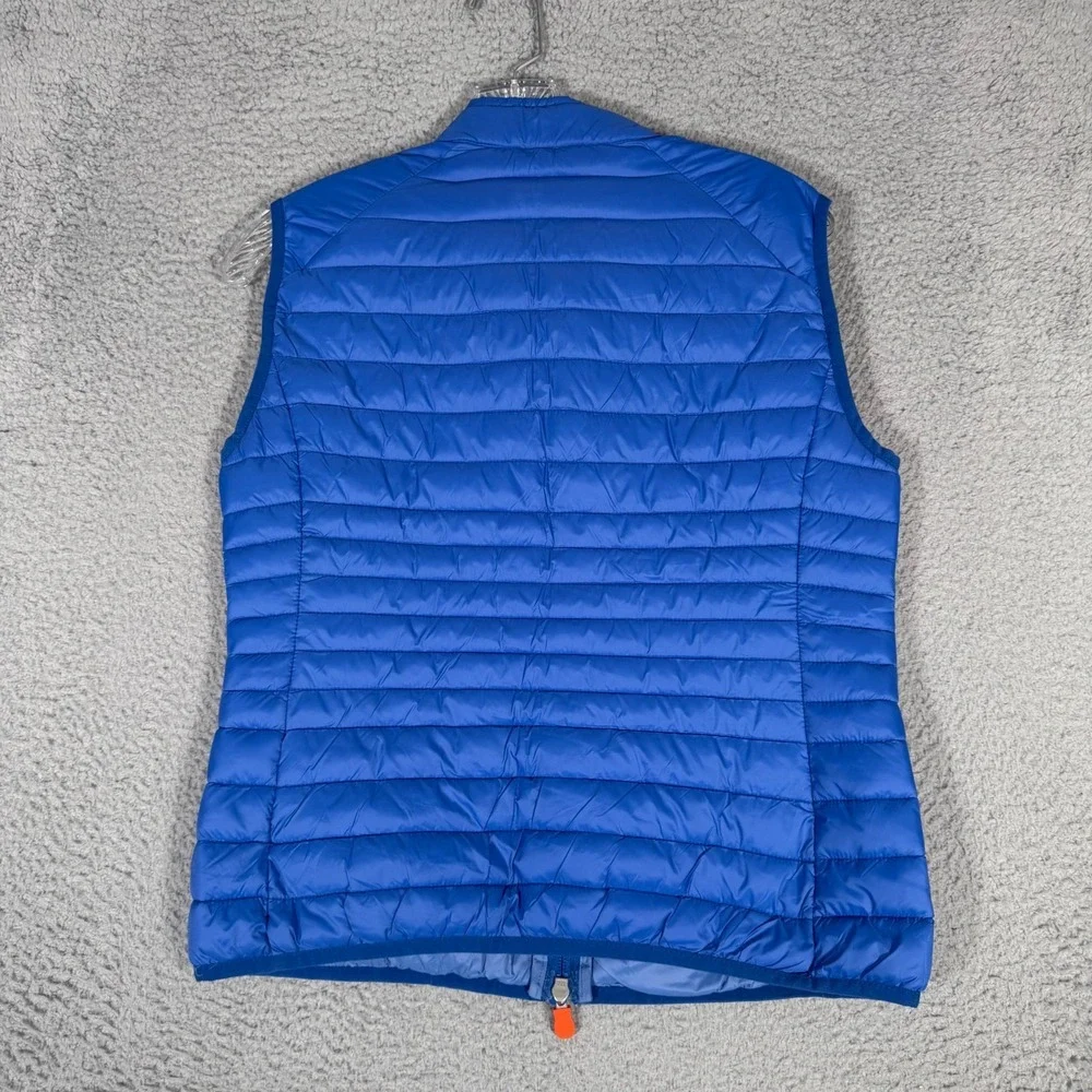Save the Duck Vest Womens 2 Blue Ultra Light Jacket Puffer Insulated Plumtech - Picture 6 of 7